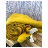 Bedsure Comforter Duvet Insert - Quilted Comforters Queen Size, All Season Duvet, GentleSoft Down Alternative Bedding, with 8 Tabs, Gifts for Women/Men, Mustard Yellow, Queen 88 x 88 Inches