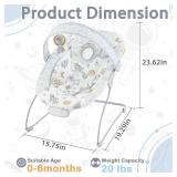 Baby Bouncer, Infants Bouncy Seat with Music and Vibrations,Portable Baby Rocker for Newborns Indoor Outdoor Use 0-6 Months Up to 20 lbs