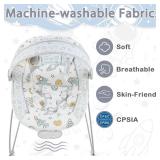 Baby Bouncer, Infants Bouncy Seat with Music and Vibrations,Portable Baby Rocker for Newborns Indoor Outdoor Use 0-6 Months Up to 20 lbs