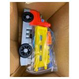 MEGA BLOKS First Builders Toddler Building Blocks Toy Set, Build & Race Rig with 19 Pieces, 2 Race Cars and Storage, Red, Ages 1+ Years