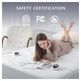 Queen Size Electric Heated Mattress Pad - Bed Warmer with Memory & Preheat Functions, 12 Heat Settings Dual Control for 1-12 Hours Auto Off, Lighted Button