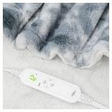 Retails for $120! GOQO TOMO Heated Weighted Blanket, with Premium Glass Beads 60" x 80" Electric Heating Blanket 2 in1 Blanket with 12 Heating Levels for Adults Home Use Gradient Gray-H6080