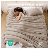 MUXHOMO Full Comforter Sets, All Season Ultra Soft Down Alternative Bedding - 3 Piece Lightweight Bed Set Includes 1 Comforter (82"x86") and 2 Pillow Shams (20"x26"), Dark Linen