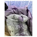 Chezmoi Collection Athena Full Bed in a Bag 7-Pieces Floral Chenille Embroidered Pom Pom Stripe Comforter Set with Sheets All Season Bedding Set, Full, Blush Pink