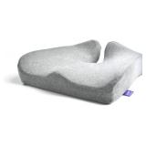 C CUSHION LAB Patented Pressure Relief Seat Cushion for Long Sitting Hours on Office/Home Chair, Car, Wheelchair - Extra-Dense Memory Foam for Hip, Tailbone, Coccyx, Sciatica - Light Grey