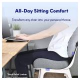 C CUSHION LAB Patented Pressure Relief Seat Cushion for Long Sitting Hours on Office/Home Chair, Car, Wheelchair - Extra-Dense Memory Foam for Hip, Tailbone, Coccyx, Sciatica - Light Grey