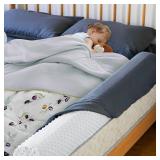 Bed Bumpers for Toddlers Foam Bed Rail for Toddlers 2 Pack Bed Rails Bumper for Queen, King, Twin, Full-Size Bed with Non-Slip Machine Washable Cover