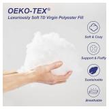 18x18 Pillow Inserts Set of 2 Firm Hypoallergenic Square Pillow Inserts, Oeko-TEX Certified Virgin Fiber Filling, Machine Washable