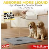 Glad for Pets Black Charcoal Puppy Pads, 23"x23" Disposable Training Pads That Absorb Urine & Neutralize Odor with Activated Carbon - 100 Count