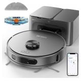 Retails for $240! Robot Vacuum and Mop Combo, 3-in-1 Robotic Vacuum Cleaner with 70-Day Self-Emptying Base, 360 LiDAR Navigation, Auto-Return & Smart Mapping, 6000Pa Strong Suction for Pet Hair, Carpe