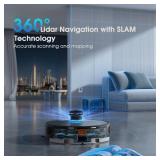 Retails for $240! Robot Vacuum and Mop Combo, 3-in-1 Robotic Vacuum Cleaner with 70-Day Self-Emptying Base, 360 LiDAR Navigation, Auto-Return & Smart Mapping, 6000Pa Strong Suction for Pet Hair, Carpe