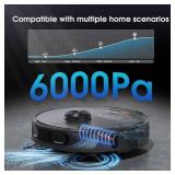 Retails for $240! Robot Vacuum and Mop Combo, 3-in-1 Robotic Vacuum Cleaner with 70-Day Self-Emptying Base, 360 LiDAR Navigation, Auto-Return & Smart Mapping, 6000Pa Strong Suction for Pet Hair, Carpe
