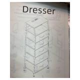 WLIVE LED Nightstand with Charging Station, White Dresser with 5 Fabric Drawers for Bedroom, Tall Night Stand with Open Shelves, Bed Side Tables Living Room