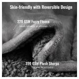 Uttermara Weighted Blankets for Adults Queen Size, 15lbs 60x80 inches Blanket with Soft Warm Plush Sherpa Fleece, Washable Thick Heavy Throw for Sleep, Anxiety and Calming, Grey