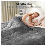 Uttermara Weighted Blankets for Adults Queen Size, 15lbs 60x80 inches Blanket with Soft Warm Plush Sherpa Fleece, Washable Thick Heavy Throw for Sleep, Anxiety and Calming, Grey