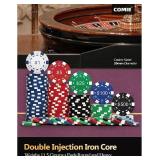 Poker Chips with Numbers,500PCS Poker Chip Set with Aluminum Travel Case,11.5 Gram Poker Set for Texas Holdem Blackjack Gambling.