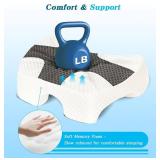 Side Sleeper Pillow with Arm Hole, Shoulder Relief System, Arm Pillow for Neck and Shoulder Pain, Premium Memory Foam, Suitable for Side, Back and Stomach Sleepers - Grey