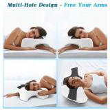 Side Sleeper Pillow with Arm Hole, Shoulder Relief System, Arm Pillow for Neck and Shoulder Pain, Premium Memory Foam, Suitable for Side, Back and Stomach Sleepers - Grey