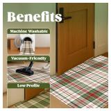 Retails for $192! Muddy Mat Plaid 8x10 Washable Area Rugs for Living Room, Bedroom & Dining Room Modern Soft Low Pile Non Slip Carpet Pet Friendly Waterproof Foldable Rugs for Home