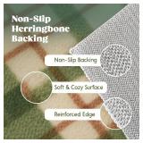 Retails for $192! Muddy Mat Plaid 8x10 Washable Area Rugs for Living Room, Bedroom & Dining Room Modern Soft Low Pile Non Slip Carpet Pet Friendly Waterproof Foldable Rugs for Home