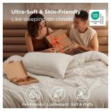 Bedsure Queen Comforter Set - Beige Soft Bedding for All Seasons, Cationic Dyed Bed Set, 3 Pieces, 1 Queen Size Comforter (90"x90") and 2 Pillow Shams (20"x26"+2")