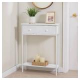 Small Entryway Table with Drawers & Storage Shelf High Tall Little Narrow Front Door Console Tables Skinny Slim Wall Table for Entry Hall Hallway Foyer, Thin Bedside Nightstand for Small Space Bedroom