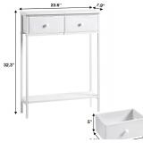 Small Entryway Table with Drawers & Storage Shelf High Tall Little Narrow Front Door Console Tables Skinny Slim Wall Table for Entry Hall Hallway Foyer, Thin Bedside Nightstand for Small Space Bedroom