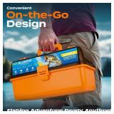 PLUSINNO Large 4-Layer Tackle Box with Tackle Included, Fishing Lures Kit - Pliers, Crankbait, Hooks, Weights & Accessories - Freshwater Bass Fishing Bait Lure Gear and Equipment, Gift for Men