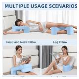 Side Sleeper Pillow, Side Sleeper Pillows for Adults, Memory Foam Pillow for Neck and Shoulder Pain, Ideal for Side Sleepers, Side Sleeper Pillows with Arm Hole (Blue)