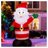 4ft Inflatable Santa Claus with LEDs, 30s-Auto Blow Up Christmas Decoration for Outdoor