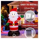 4ft Inflatable Santa Claus with LEDs, 30s-Auto Blow Up Christmas Decoration for Outdoor