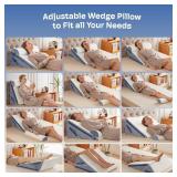 3PCS Wedge Pillow, Orthopedic Wedge Pillow for Acid Reflux, Back Pain Relief, Cooling Memory Foam Top, Bed Wedge Pillows for Headboard, Sleeping, Snoring, Back Support, After Surgery.