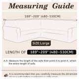 Arfntevss Corner Sectional Couch Covers Grey L Shape Sofa Cover Extra Large Magic Stretch Couch Cover Soft Feature Jacquard Design Furniture Protector U Shaped Sofa Slipcovers (True Gray, Large)
