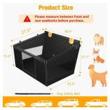 PETICON Large Dog Car Seat, Back Seat Extender for Dogs with 3 Mesh Windows, Waterproof Medium Carseat for Dogs with 4-Splice Hard Bottom, Pet Seat Cover for Cars, Trucks and SUVs (Black)