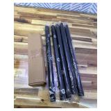 OLV Black Industrial Curtain Rods for Windows 48 to 84 Inch(4 to 7 Feet), 1 Inch Diameter Blackout Wrap Around Adjustable Heavy Duty Window Drapery Rods, Indoor and Outdoor, Matte Black