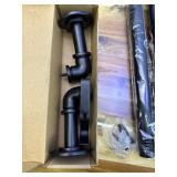 OLV Black Industrial Curtain Rods for Windows 48 to 84 Inch(4 to 7 Feet), 1 Inch Diameter Blackout Wrap Around Adjustable Heavy Duty Window Drapery Rods, Indoor and Outdoor, Matte Black