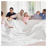 Bedsure Gentlesoft 100% Cotton Large Blanket Oversized King for Bed - Breathable Thick Waffle Weave Blanket for Summer, Couch Cover, White, 120x94 inches