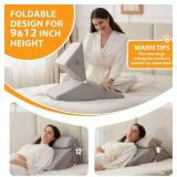 3PCS Wedge Pillow Set for After Surgery, Adjustable 9&12 Inch Bed Wedge Pillow for Sleeping, Incline Pillow Wedge for Headboard, Post Surgery, Acid Reflux, Neck&Back Support, Grey