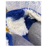 Super Soft Rug for Bedroom, 5x7 ft Blue and White Area Rug Classic Checkered Shaggy Anti-Skid High Pile Soft Fluffy Rug Fuzzy Carpet for Living Room Bedroom Kids Room Nursery, Dorm