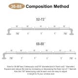 OLV Black Industrial Curtain Rods for Windows 48 to 84 Inch(4 to 7 Feet), 1 Inch Diameter Blackout Wrap Around Adjustable Heavy Duty Window Drapery Rods, Indoor and Outdoor, Matte Black