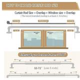 OLV Black Industrial Curtain Rods for Windows 48 to 84 Inch(4 to 7 Feet), 1 Inch Diameter Blackout Wrap Around Adjustable Heavy Duty Window Drapery Rods, Indoor and Outdoor, Matte Black