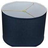 FenchelShades 14" Top Diameter x 14" Bottom Diameter 10" Height Cylinder Drum Lampshade USA Made (Navy)