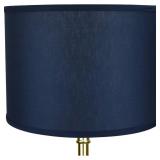 FenchelShades 14" Top Diameter x 14" Bottom Diameter 10" Height Cylinder Drum Lampshade USA Made (Navy)