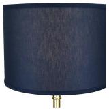 FenchelShades 14" Top Diameter x 14" Bottom Diameter 10" Height Cylinder Drum Lampshade USA Made (Navy)