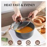 SENSARTE Nonstick Cookware Set 13-Piece, Non Stick Pots and Pans Set with Swiss Granite Coating, Healthy Kitchen Cooking Set, Stay-Cool Handles, PFOA Free