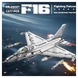 Reobrix F-16 Fighter Jet Building Sets,Military Fighter Display Model,Air Force Building Block Set 33027,Fighting Falcon Airplane Army Construction Set,Toys Gifts for Military Fans and Kid 14+,1377PCS