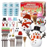 AuroTops 24 Pack Christmas Crafts for Kids,DIY Snowman Kit,Modeling Clay Craft Kits for Kids,Build a Snowman Kit,Christmas Stocking Stuffers Holiday Party Decoration Gifts Bulk