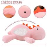 Weighted Dinosaur Plush Throw Pillowd 24" 3.5lbs, Pink Dinosaur Weighted Stuffed Animal, Cuddle Plushies for Kids Birthday