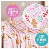 Pink Christmas Throw Blanket - Stylish and Cute Throw Blanket for Couch, Chair or Bed - Pink Christmas Decor - Soft & Plush - 50 x 60