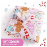 Pink Christmas Throw Blanket - Stylish and Cute Throw Blanket for Couch, Chair or Bed - Pink Christmas Decor - Soft & Plush - 50 x 60